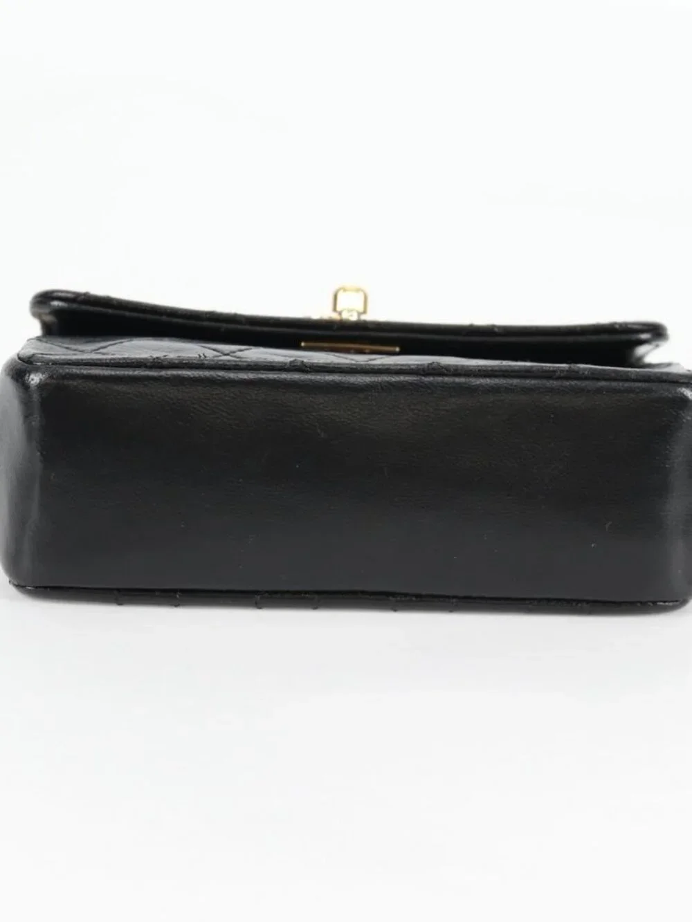 CHANEL Matelasse Chain Shoulder Bag Lamb Skin Black Gold CC Auth bs29080